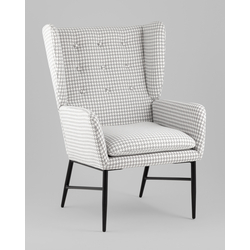 Кресло Мэйден гусиная лапка серый