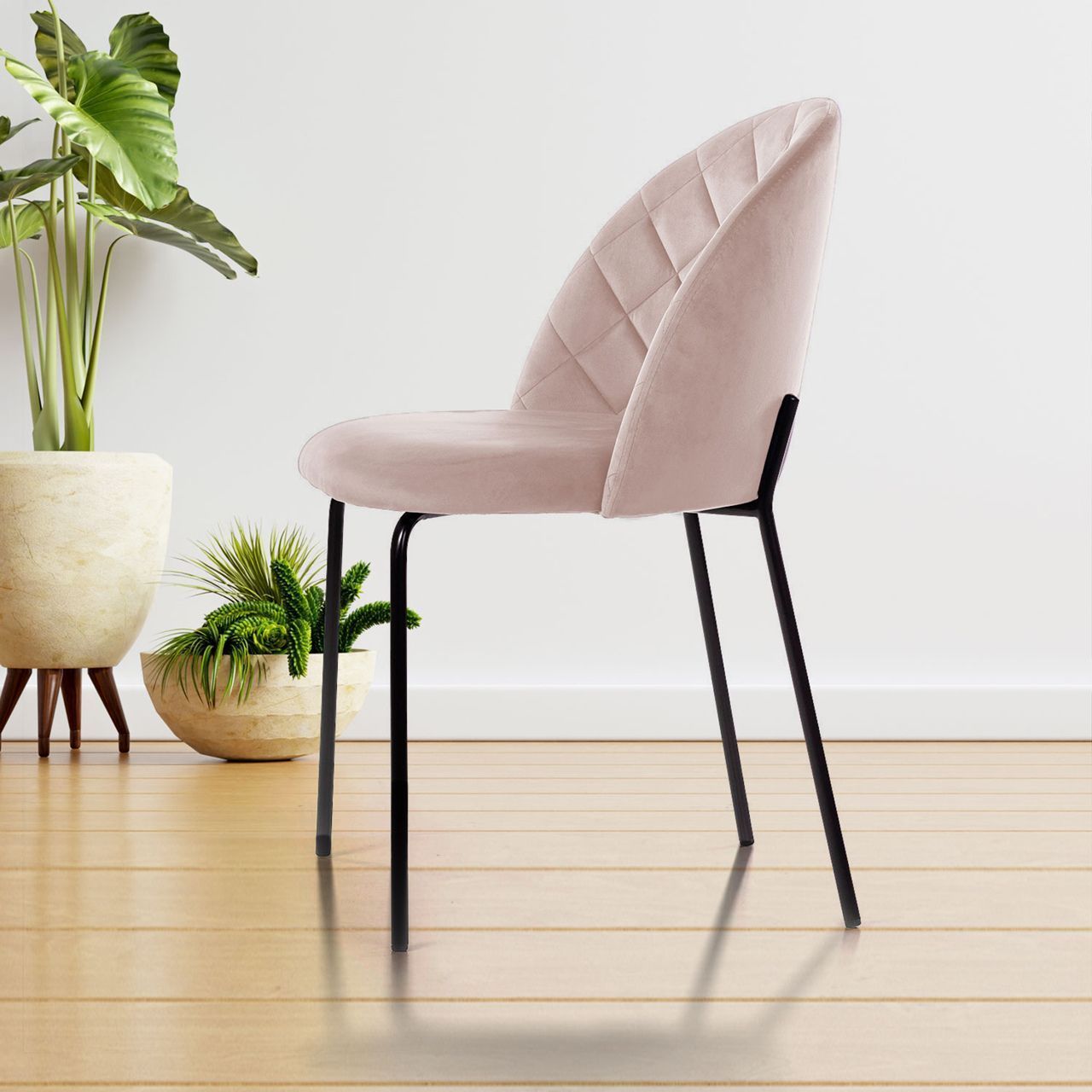 Стул Норд ромб, бархат светло-серый 26