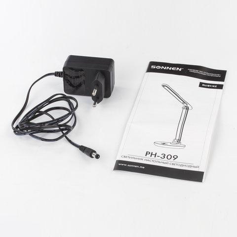 Настольная лампа / светильник SONNEN PH-309, на подставке, LED, 10 Вт, металлический корпус, белый, 236689