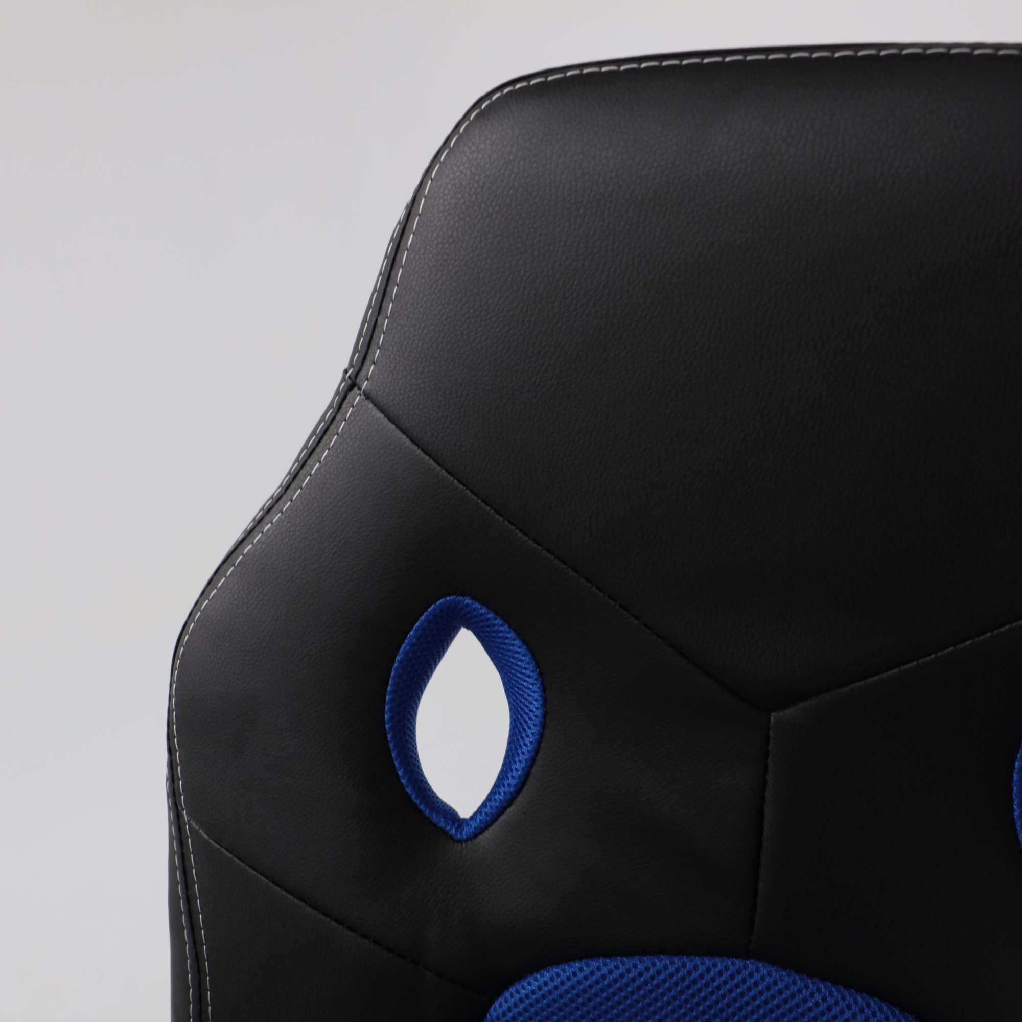 Кресло поворотное Flaviy, черный/серый/синий, ткань