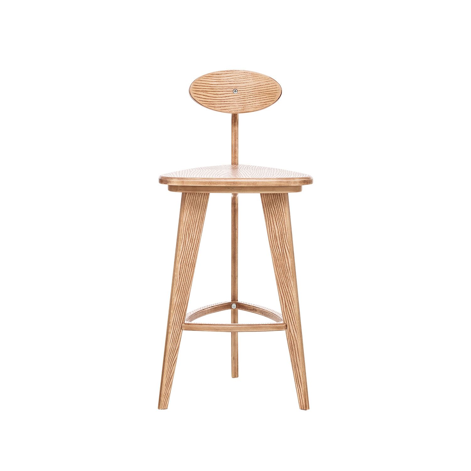 Стул барный 3 ноги прямые цвет Дуб шпон