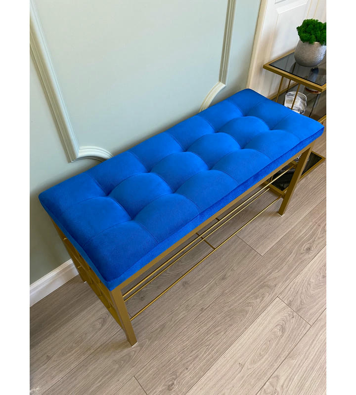 Банкетка Сканди-96-2 (синий/золото)