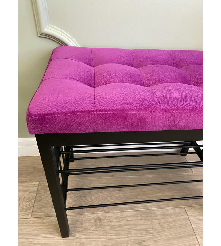 Банкетка Сканди-60-2-х полочная (фуксия/черный)