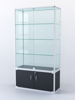 Витрина "ПРЯМОУГОЛЬНАЯ" №2-400-2 (задняя стенка - стекло), Черный