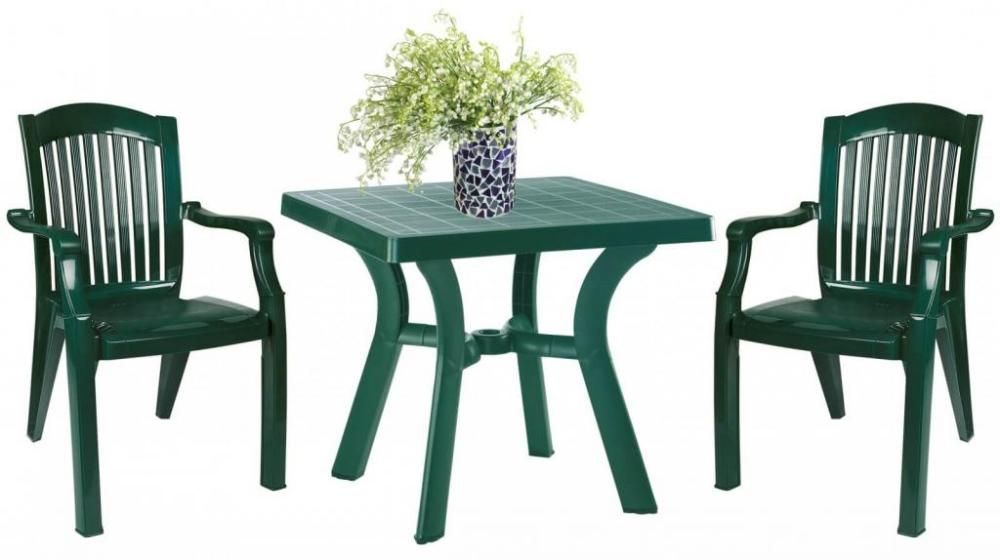 Набор пластиковой мебели. Комплект кофейный Сиеста (стол, 2 кресла). Пластиковая мебель. Комплект пластиковой мебели стол и два стула. Комплект пластиковой мебели на прозрачном фоне.