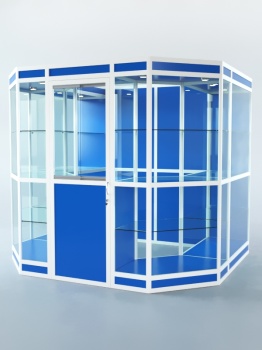 Павильон торговый из профиля пристенный №7в, Делфт голубой U525 ST9 + Белый