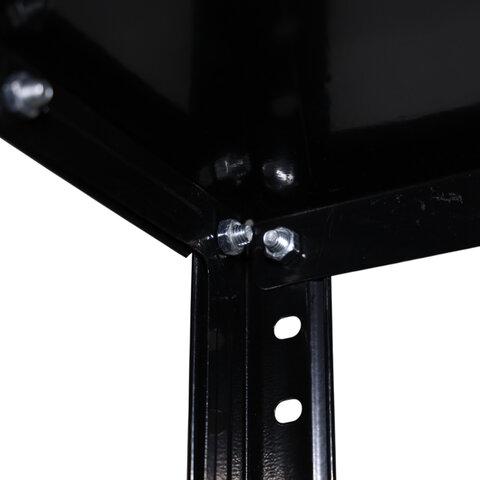 Стеллаж металлический BOOMHOUSE (БУМХАУС), 1500x750x300 мм, 4 полки, нагрузка на стеллаж до 120 кг, черный, 291420