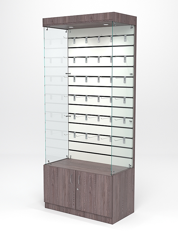 Витрина стеклянная "ИСТРА" №101-ЭП (без дверок, задняя стенка - экономпанель)