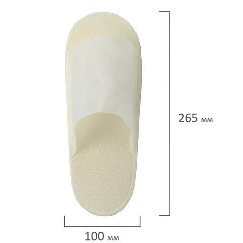 Тапочки одноразовые белые с открытым мысом КОМПЛЕКТ 25 пар/уп, 43 размер, ЧИСТОВЬЕ, ш, 00-224
