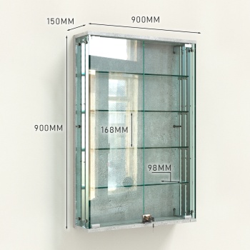 Витрина "АТРИУМ" с регулировочными полками настенная №2-1-РЕГ, Метрополитан Грей