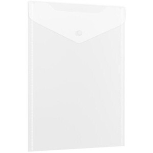 Папка-конверт с кнопкой А4, BRAUBERG "UNIVERSAL", до 100 листов, вертикальная, прозрачная, 0,15 мм, 273075