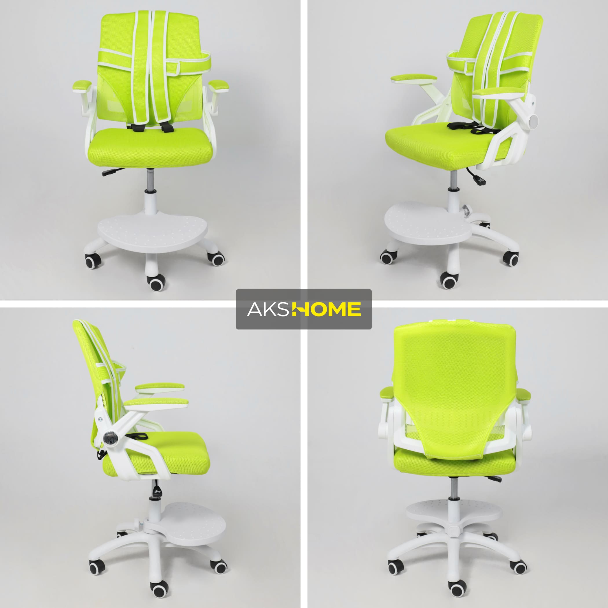 Кресло поворотное Moon, салатовый, сетка