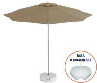 Зонт пляжный с базой на колесах Kiwi Clips&Base серебристый, тортора