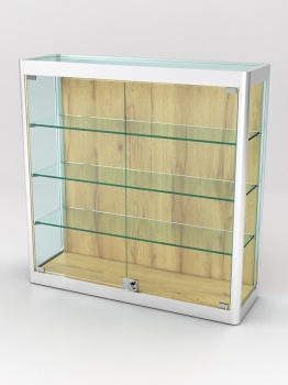 Витрина из профиля настенная "ВАЙБ ИКС" №1-3П-ДСП-220 (задняя стенка ДСП), Дуб Золотистый