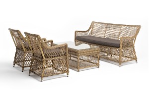 "Асти" лаунж-зона из искусственного ротанга на 4 персоны