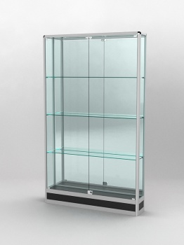 Витрина "ПРОФИЛЬ ПОДИУМ" №2-200-3 (задняя стенка - зеркало), Черный