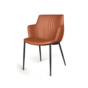Стул с подлокотниками София, иск.кожа soft-touch, терракот