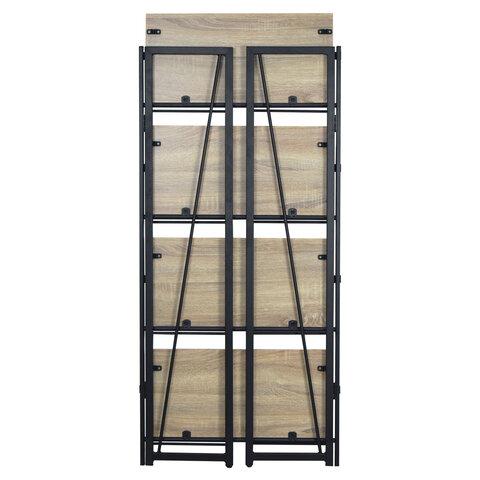 Стеллаж на металлокаркасе BRABIX "LOFT SH-001", 600х300х1250 мм, складной, цвет дуб натуральный, 641230