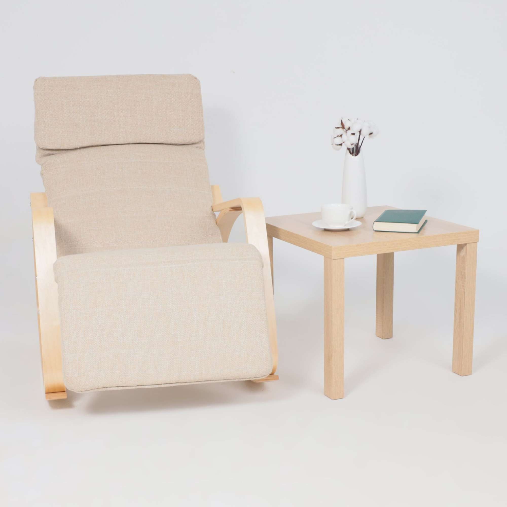 Кресло-качалка Smart, бежевый, ткань