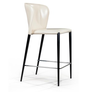 Стул полубарный Альберт, кожа бежевый