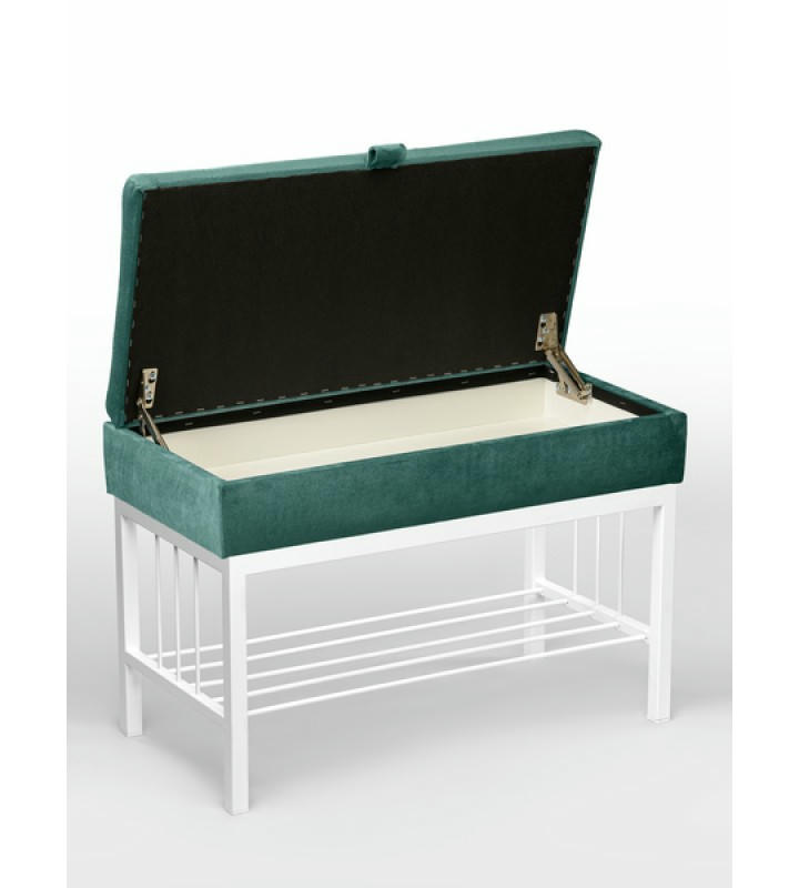 Банкетка Н-76 (белый/бирюзовый)