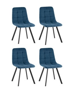 Стул Одди Original Square велюр синий (набор 4 шт)
