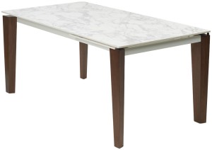 Стол ЭЗМИР (ESMIR) 180 см - 240 см раскладной, цвет MATTE ARABESCATO SOLID CERAMIC / ОРЕХ, ®DISAUR