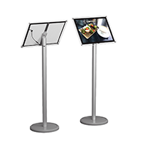 ЦИРКОН А3 Стойка информационная с тонкой световой панелью серая П.01.01