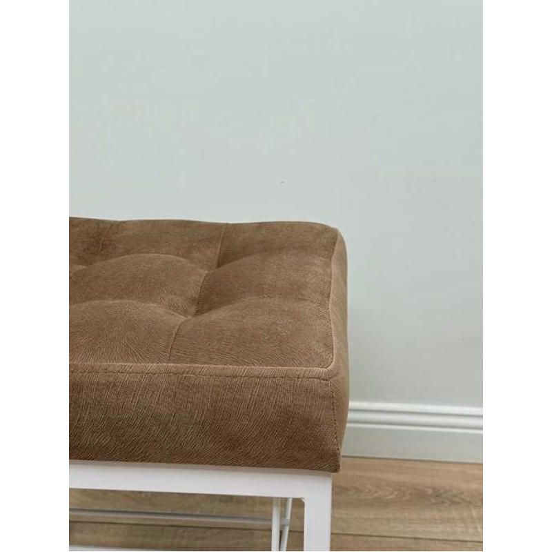 Банкетка Марсей 40-44 с полкой (светло-коричневый/белый)