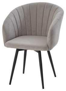 Стул МИШЕЛЬ 360 град. поворот. цвет B22 Серый, велюр / черный каркас