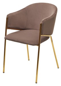 Стул DILL MOMO-05 тауп, велюр "беспальчиковый"/ золотой каркас
