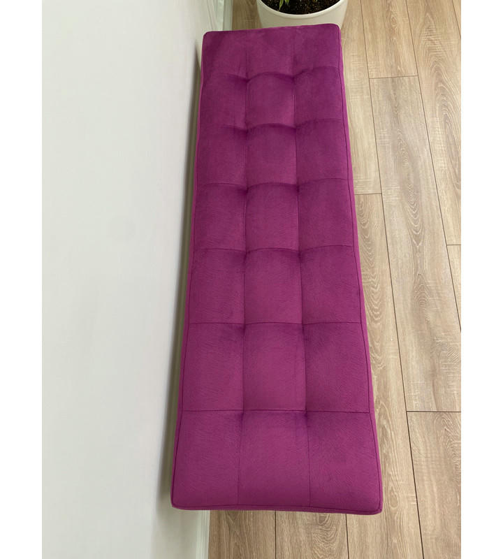 Банкетка Сканди-120-2-полочная (фуксия/золото)