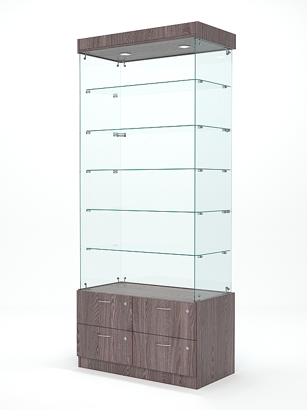 Витрина стеклянная "ХРУСТАЛЬ" №601 (без дверок, задняя стенка - стекло)