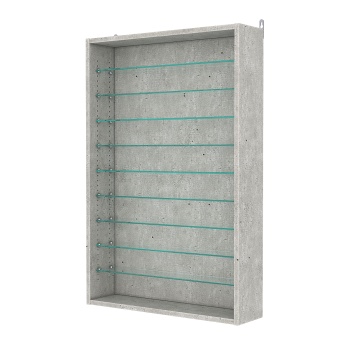 Витрина настенная с регулировочными полками №2-5Г-РЕГ, Метрополитан Грей