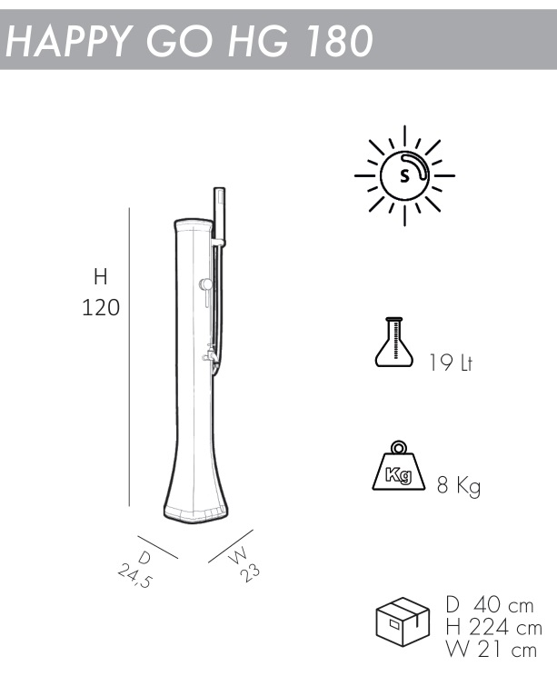 Душ солнечный для ног Happy Go HG 180 антрацит