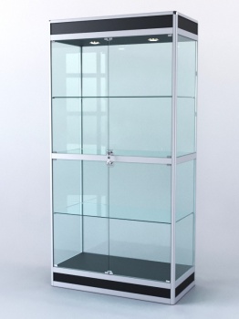 Витрина "ПРЯМОУГОЛЬНАЯ" №3-500-2 (задняя стенка - стекло), Черный