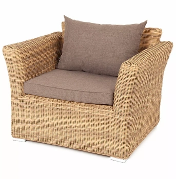 "Капучино" кресло из искусственного ротанга, цвет соломенныйцвет соломенный