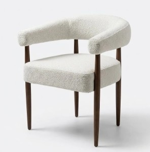 Стул БОНСАЙ (BONSAI), цвет СВЕТЛО-БЕЖЕВЫЙ CLOUD-113, букле / ОРЕХ , ®DISAUR