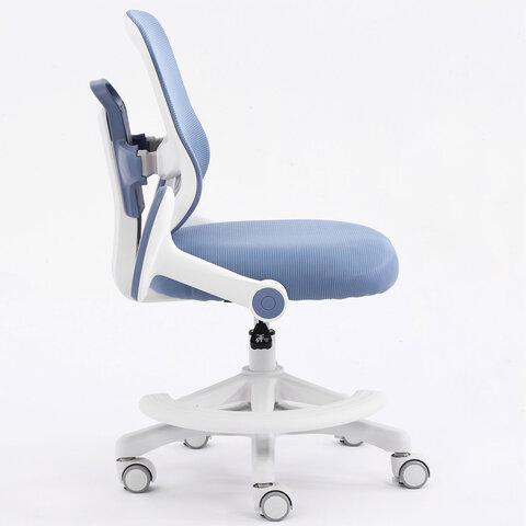 Кресло детское с подставкой для ног BRABIX KIDS "MG-215", сетка/ткань TW, голубое, 533312