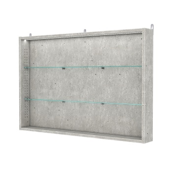 Витрина настенная с регулировочными полками №3-3ГУ-РЕГ с подсветкой, Метрополитан Грей