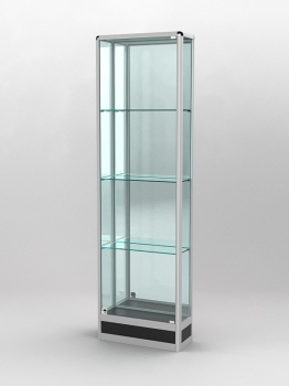 Витрина "ПРОФИЛЬ ПОДИУМ" №4-200-3 (задняя стенка - зеркало), Черный