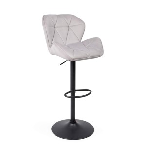 Стул барный Berlin, серый, велюр