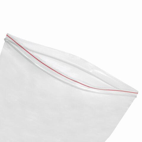 Пакеты с замком ZIP LOCK "зиплок", комплект 100 шт., 400х500 мм, ПВД, толщина 40 микрон, BRAUBERG, 606219