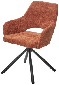 Стул НУРИ (NURI) 180 град. поворот. цвет 3018-09 терракотовый, шенилл/ черный каркас, ®DISAUR