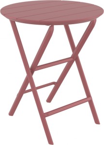 Стол пластиковый складной Helen Folding Table Ø60 марсала