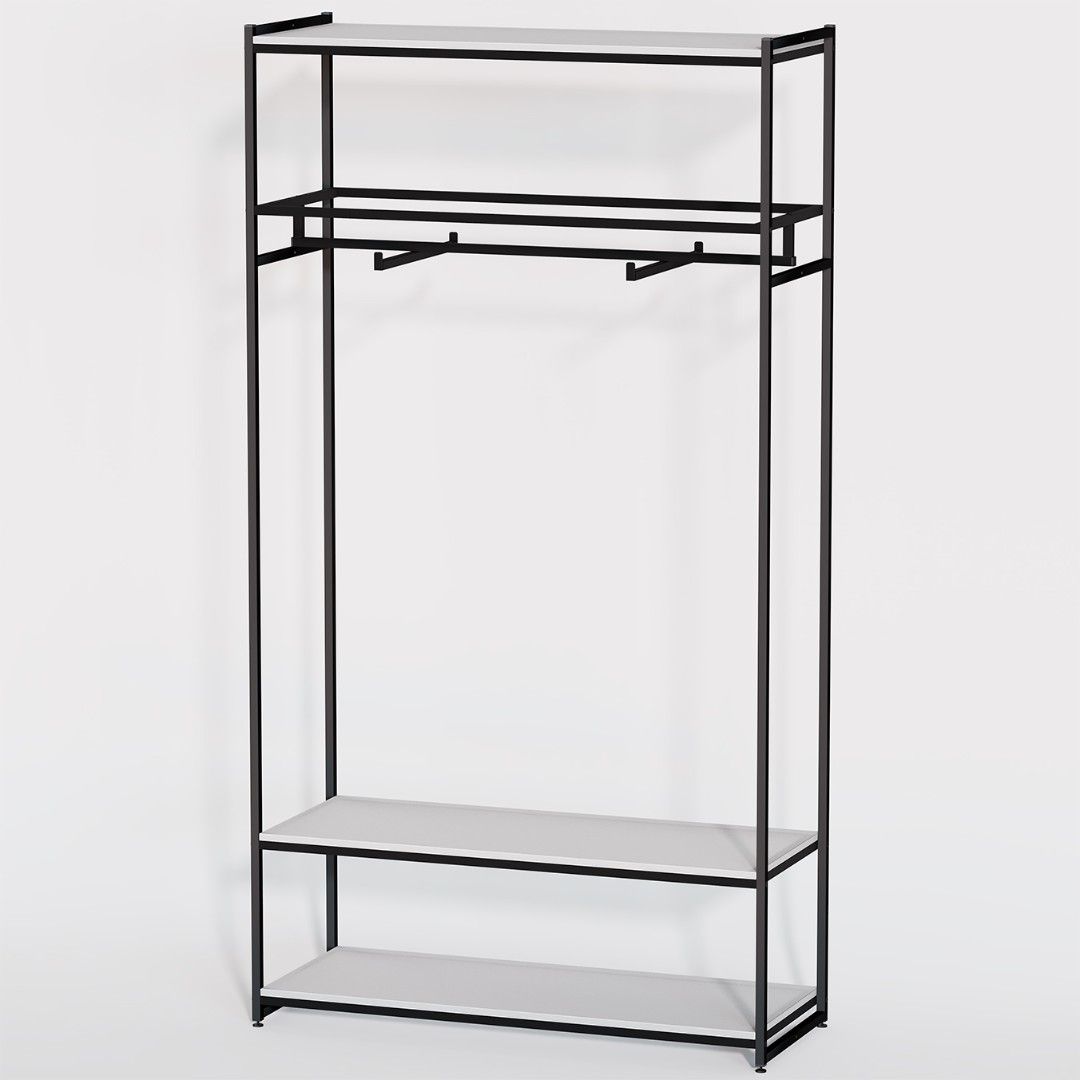 Стеллаж для одежды в стиле Лофт A22120-12-ЧБ