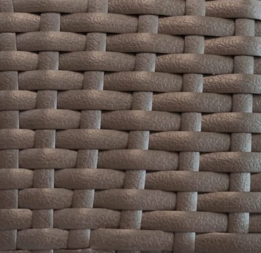 Шезлонг-лежак плетеный с матрасом Mantera коричневый люкс, серый