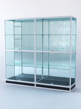 Витрина "ПРЯМОУГОЛЬНАЯ" №4-2м-500-3 (задняя стенка - зеркало), Черный