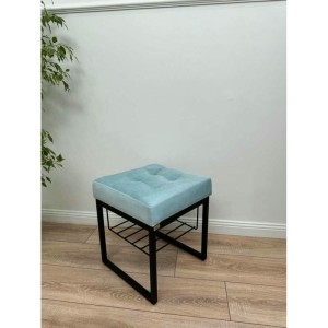 Банкетка Марсей 40-44 с полкой (светло-бирюзовый/черный)