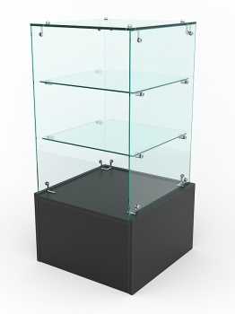Торговый стеклянный прилавок "ИСТРА" №11-21 (без дверки), Черный